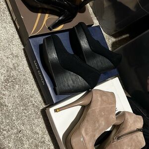 Black Suede Wedges and Platforms